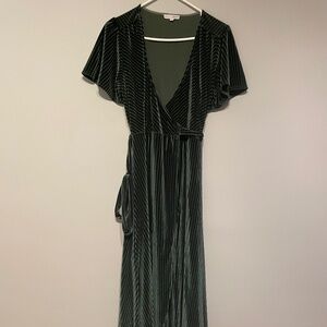 Baltic Born Ribbed Andi Velvet Wrap Maxi Dress
